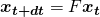 \boldsymbol{x_{t+dt}} = F\boldsymbol{x_t}