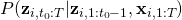 P(\mathbf{z}_{i,t_0:T}|\mathbf{z}_{i,1:t_0-1}, \mathbf{x}_{i,1:T})