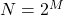 N = 2^M