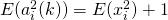 E(a_i^2(k)) = E(x_i^2)+1