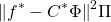 \begin{equation*} {\lVert f^*- C^*\Phi \rVert}^2 \Pi \end{equation*}