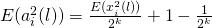 E(a_i^2(l)) = \frac{E(x_i^2(l))}{2^k} + 1 - \frac{1}{2^k}